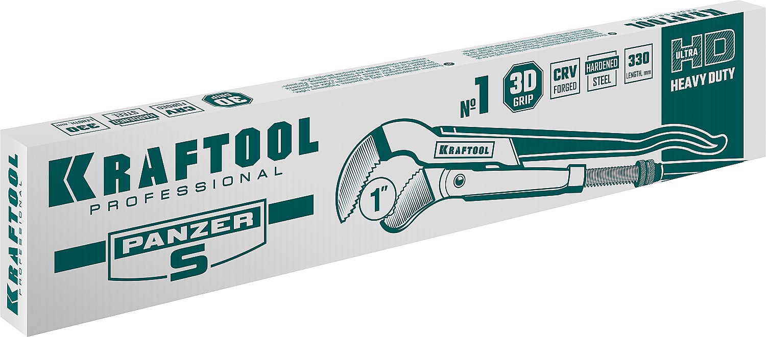 KRAFTOOL PANZER-S, №1, 1″, 330 мм, трубный ключ с изогнутыми губками (2733-10) — фото 4