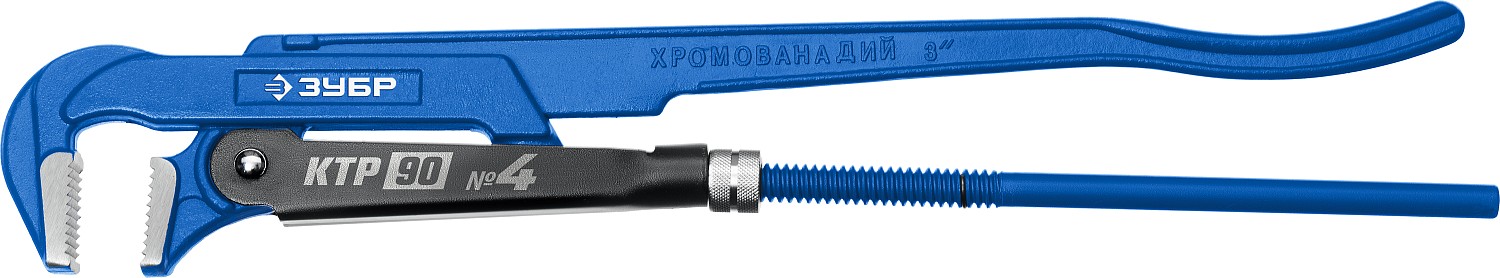 ЗУБР КТР-90, №4, 3″, 670 мм, трубный ключ с прямыми губками, Профессионал (27335-4) — фото 3