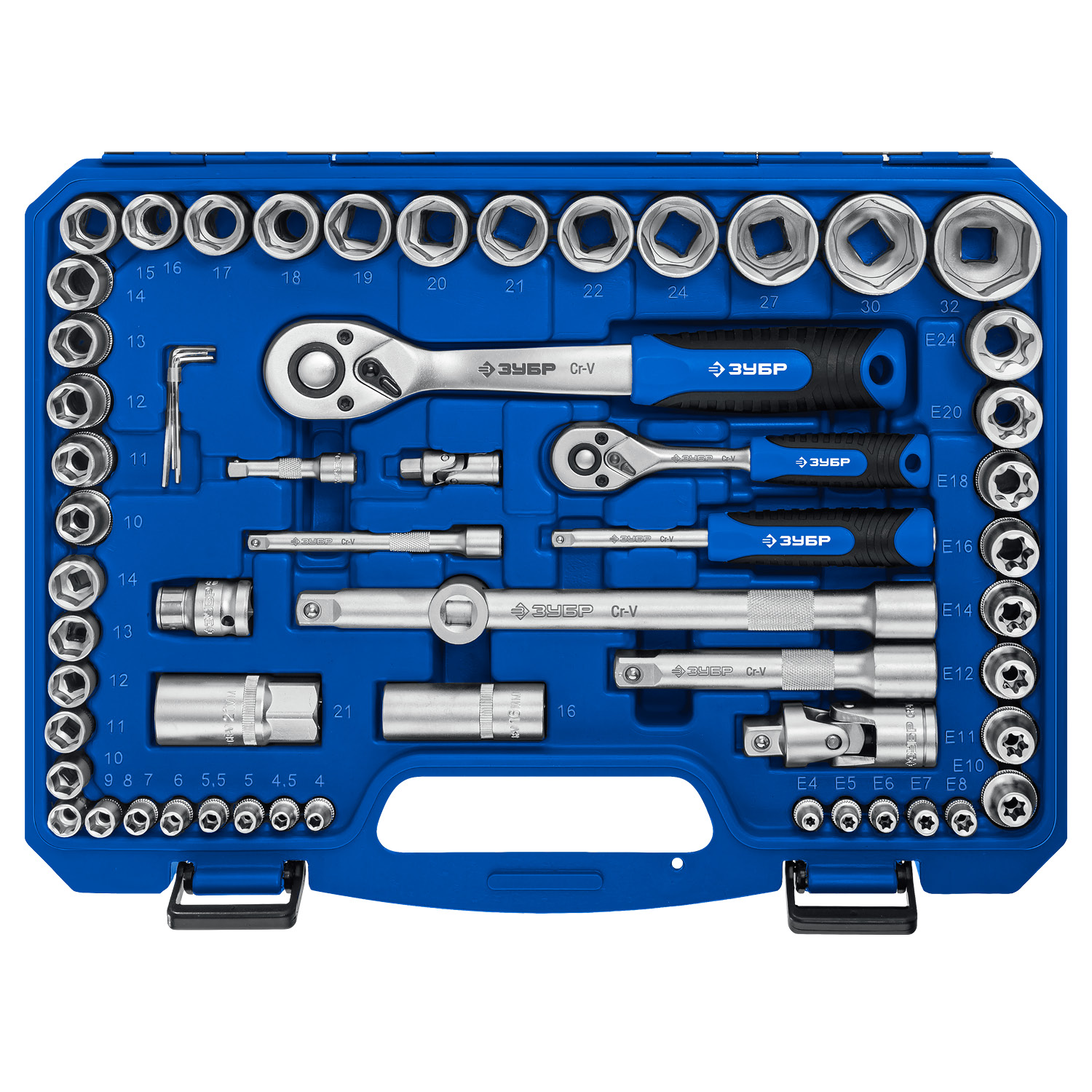 ЗУБР А-110, 110 предм., (1/2″ + 1/4″), универсальный набор инструмента, Профессионал (27635-H110) — фото 7