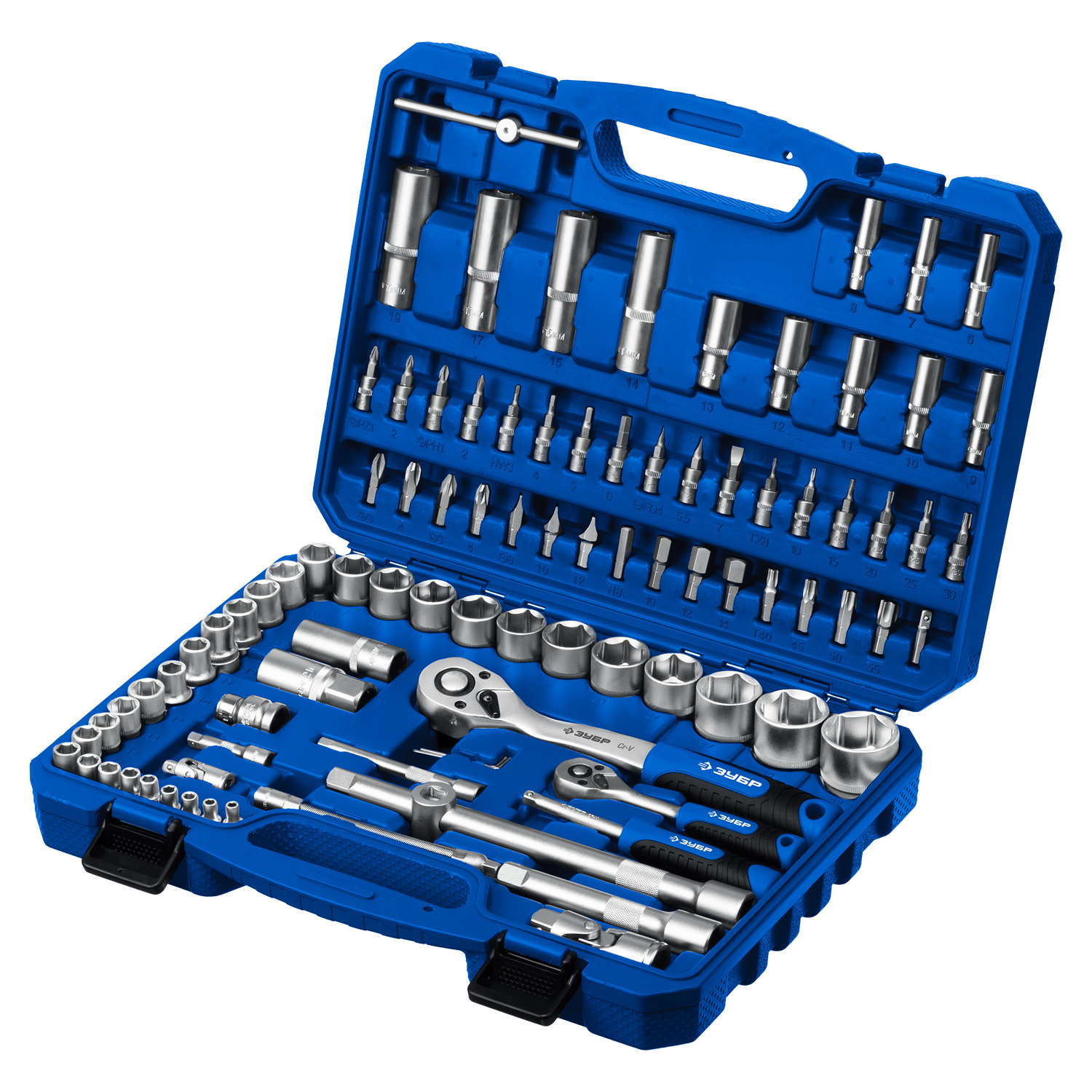 ЗУБР А-94, 94 предм., (1/2″ + 1/4″), универсальный набор инструмента, Профессионал (27635-H94) — фото 6