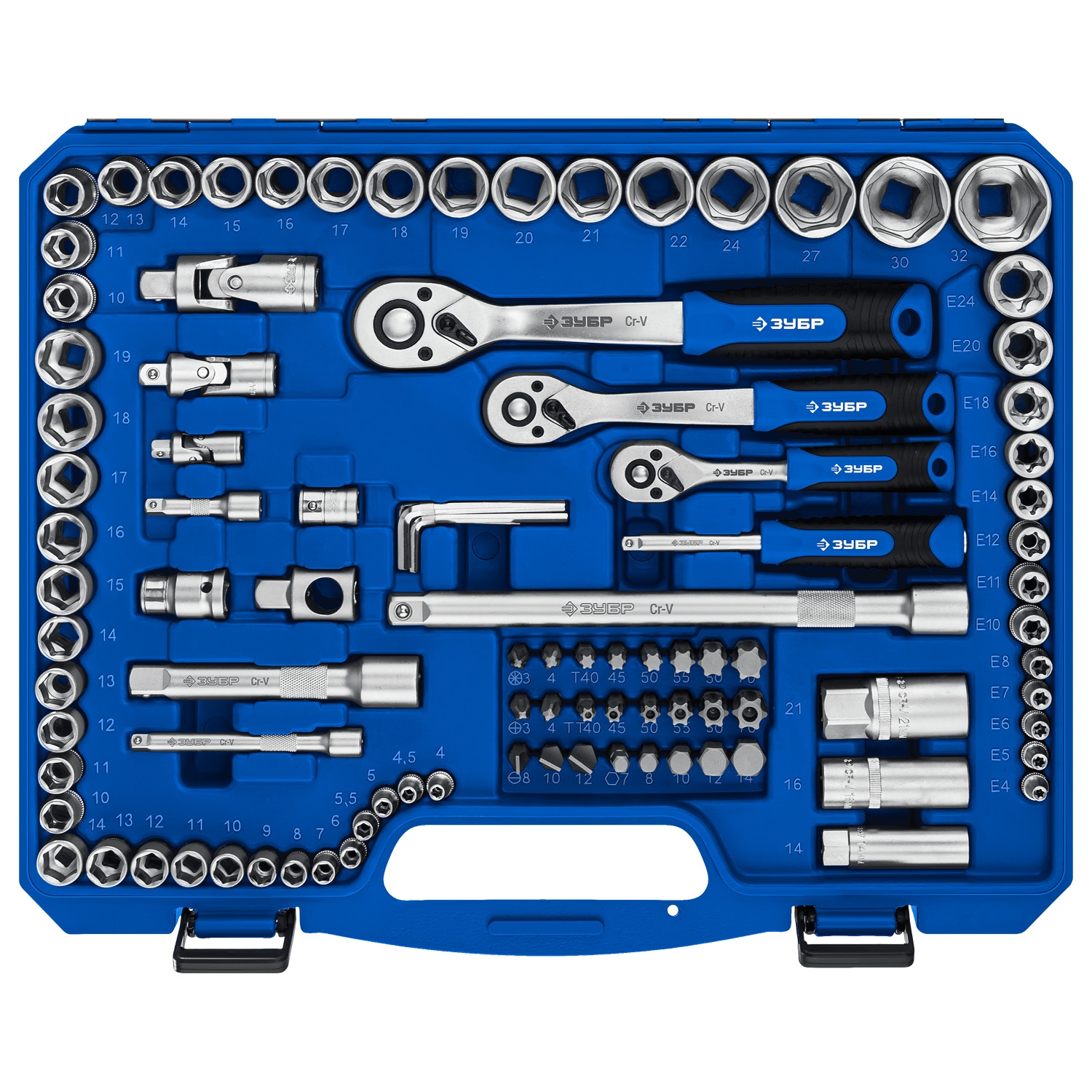 ЗУБР А-151, 151 предм., (1/2″+ 3/8″+ 1/4″), универсальный набор инструмента, Профессионал (27637-H150) — фото 7