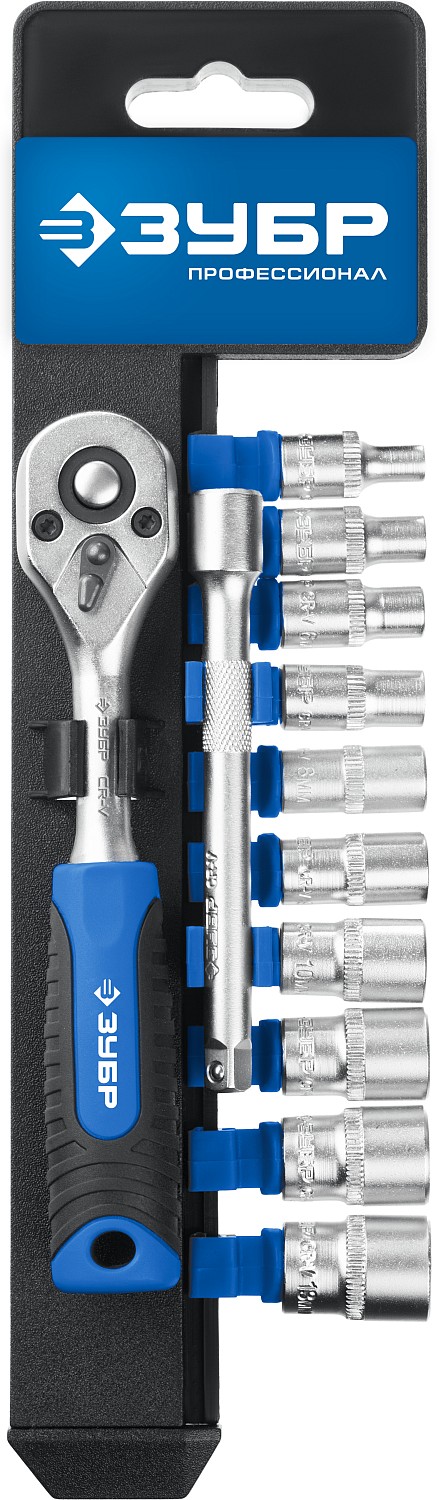 ЗУБР ТМ-12М, 12 предм., (1/4″), набор торцовых головок, Профессионал (27645-H12) — фото 2