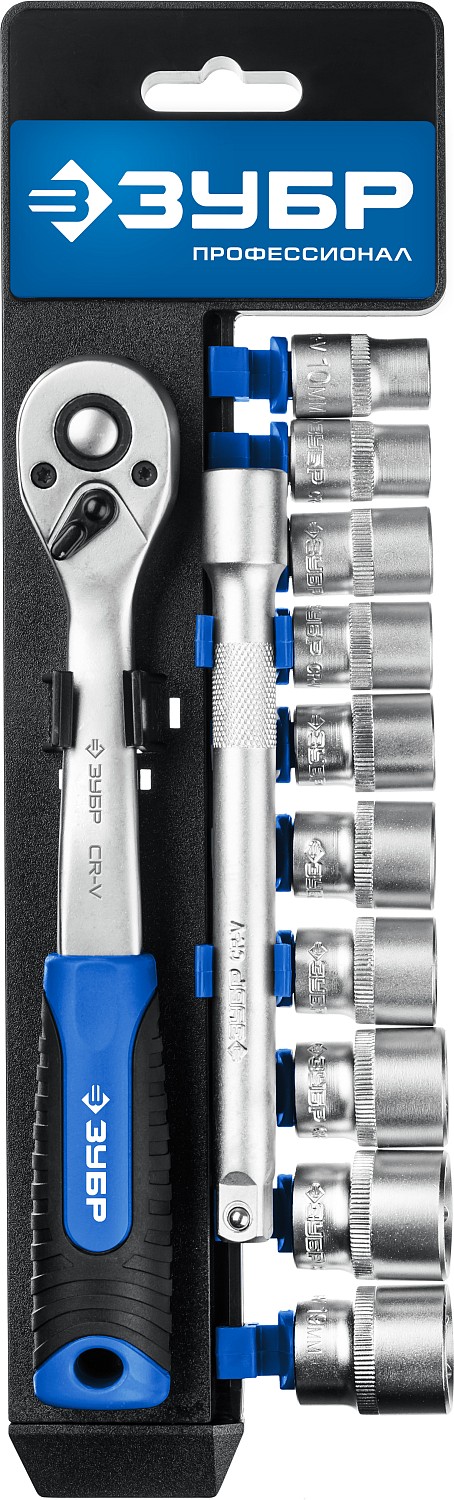 ЗУБР ТС-12Б, 12 предм., (3/8″), набор торцовых головок, Профессионал (27646-H12) — фото 2