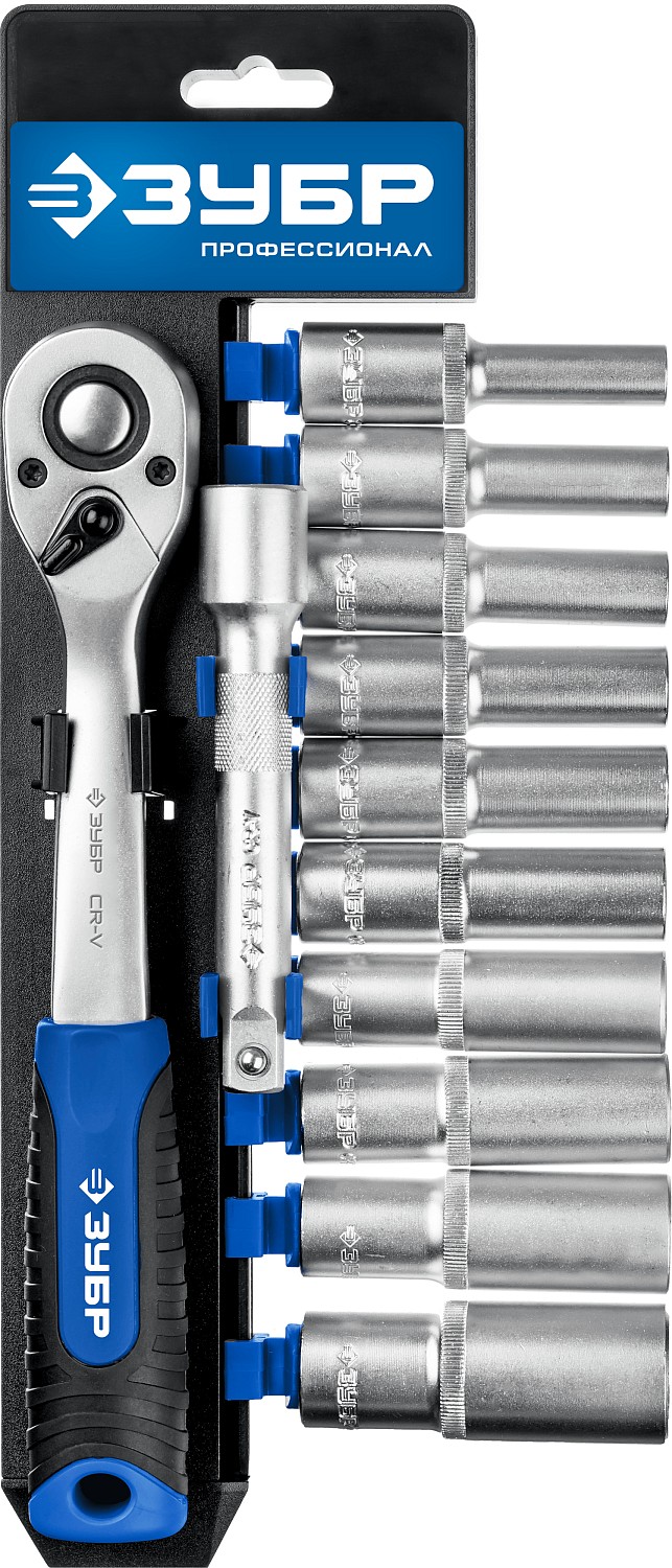 ЗУБР ТБ-12У, 12 предм., (1/2″), набор торцовых головок, Профессионал (27650-H12) — фото 2
