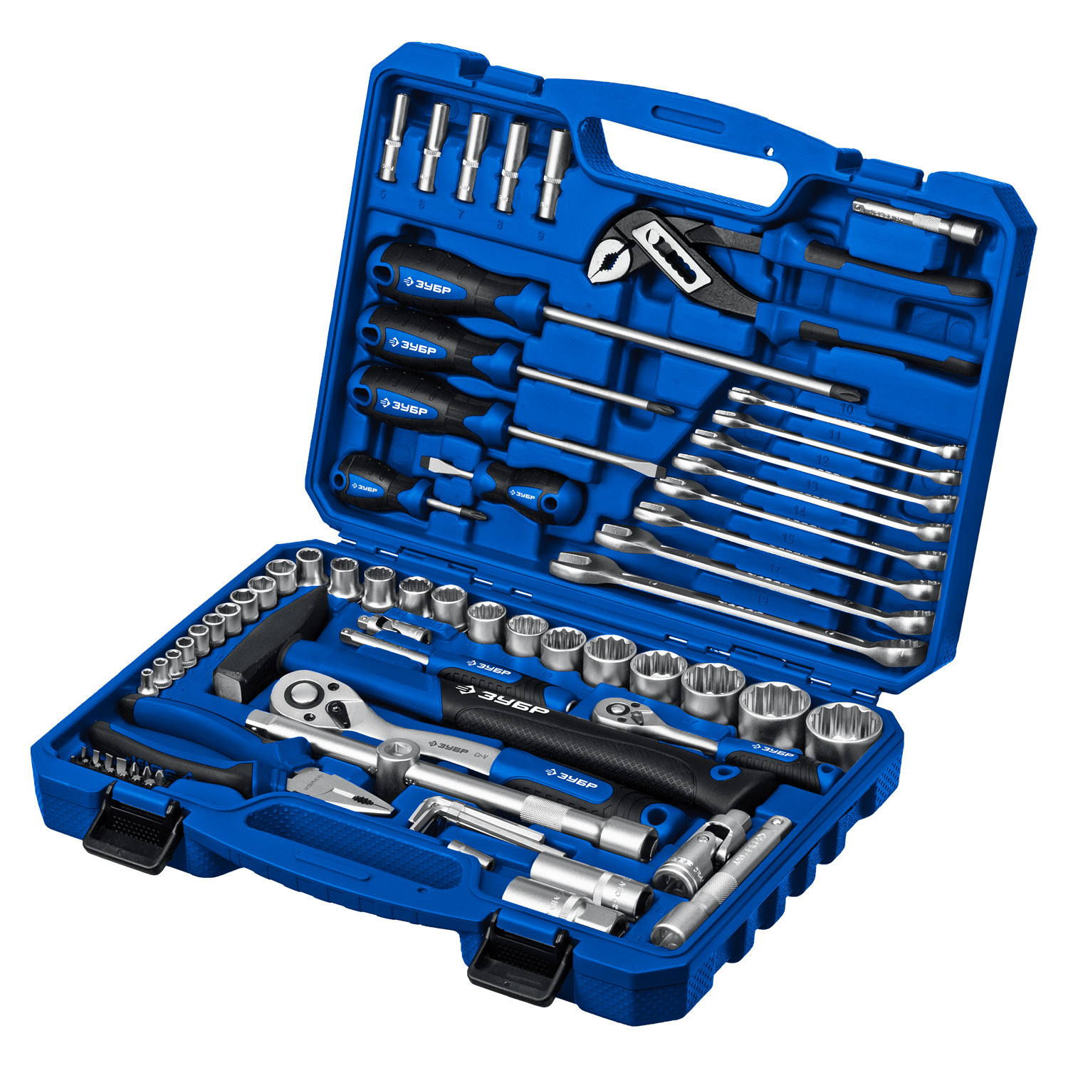 ЗУБР Универсал-76, 76 предм., (1/2″+ 1/4″), универсальный набор инструмента, Профессионал (27670-H76) — фото 7