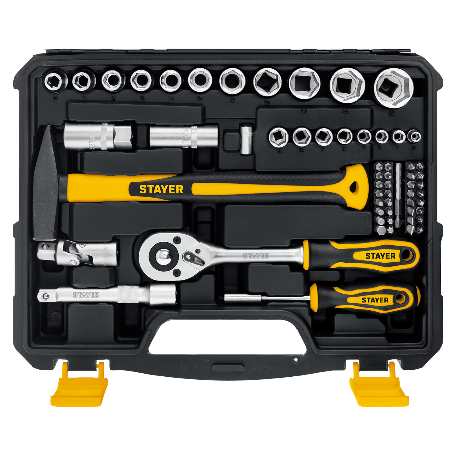 STAYER UNIVERSAL 83, 83 предм., (1/2″+ 1/4″), универсальный набор инструмента, Professional (27710-H83) — фото 7