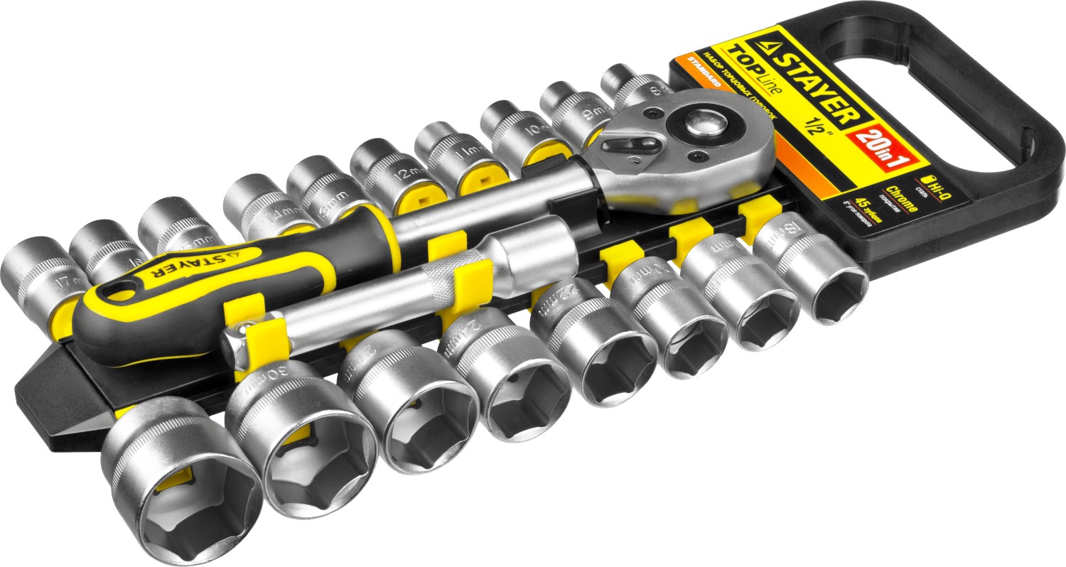 STAYER RSS 20L, 20 предм., (1/2″), набор торцовых головок (27750-H20) — фото 2