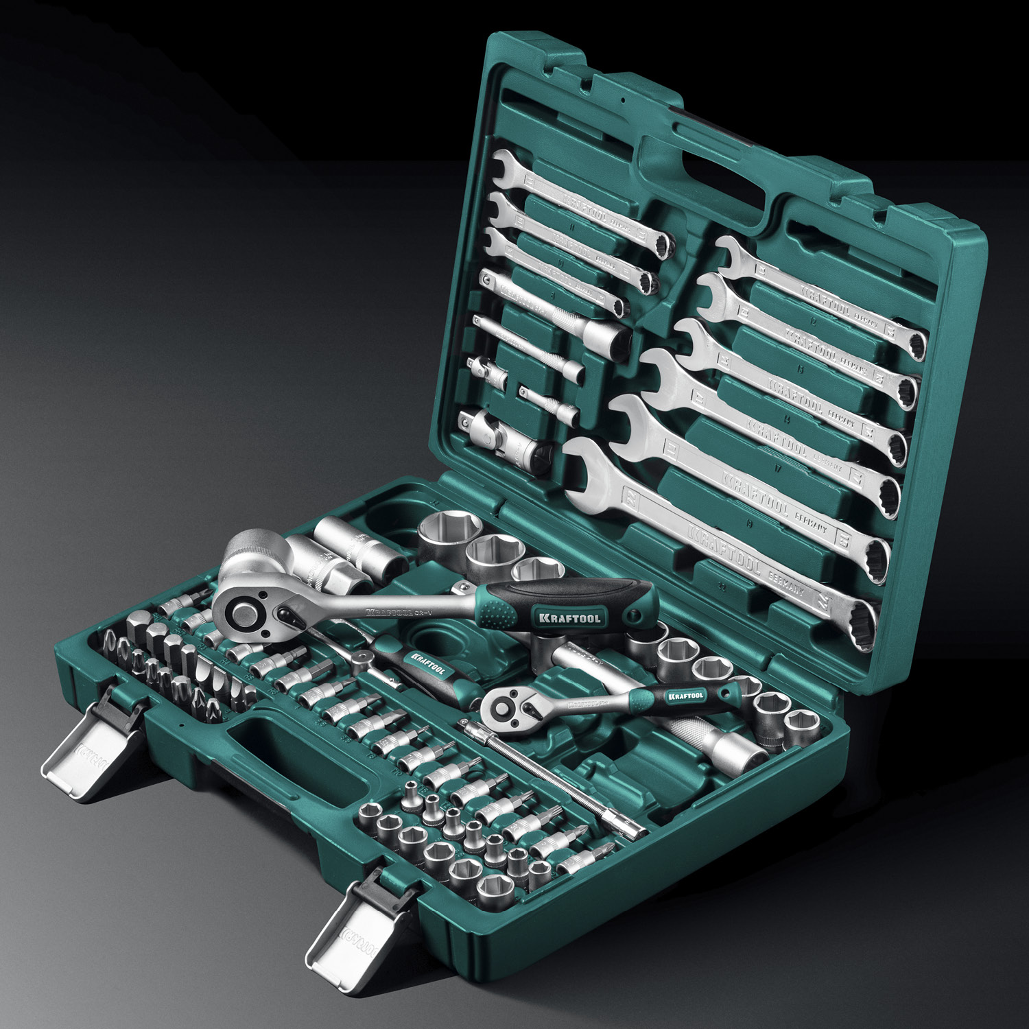 KRAFTOOL X-Drive 82, 82 предм., (1/2″+1/4″), универсальный набор инструмента (27887-H82) — фото 12