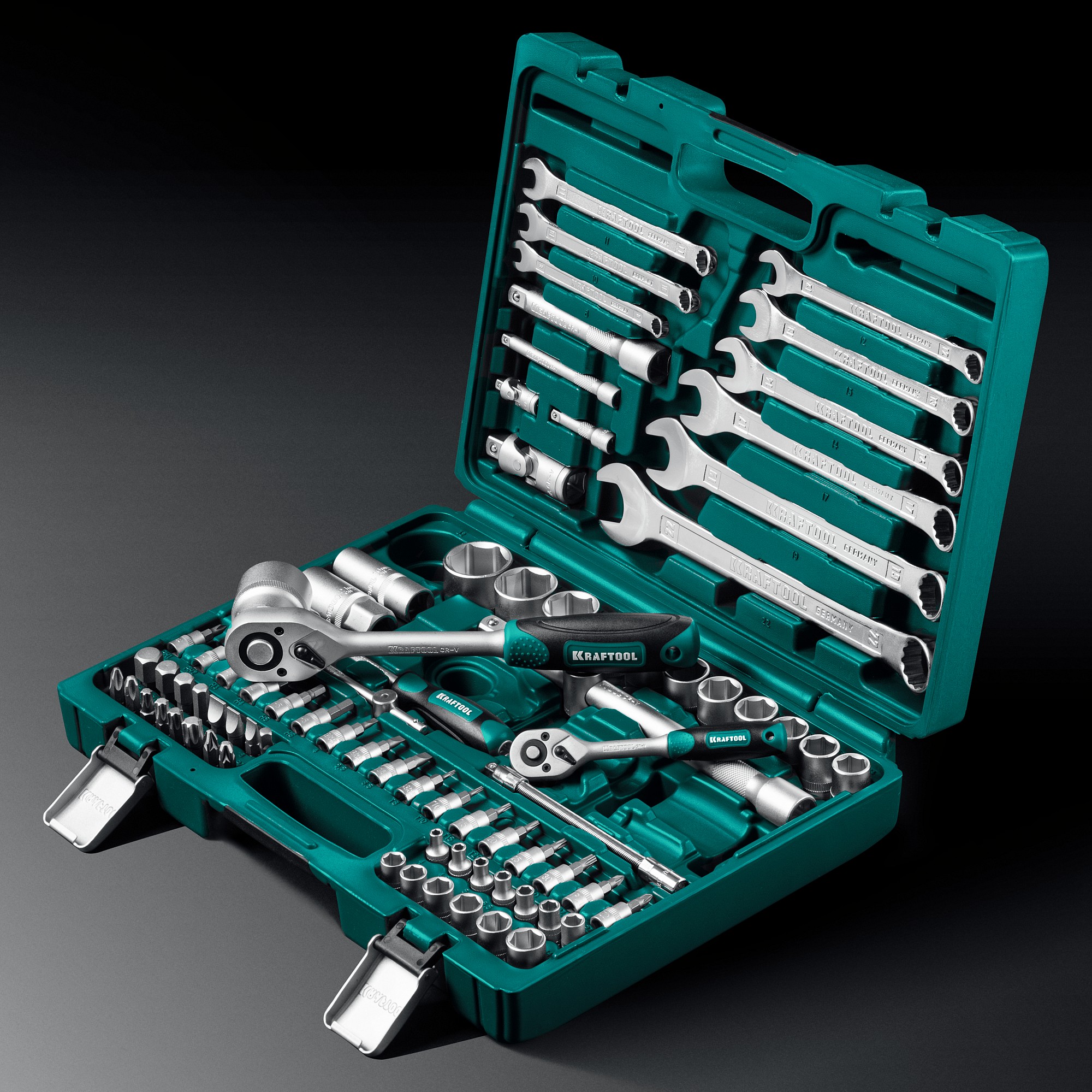 KRAFTOOL X-Drive 82, 82 предм., (1/2″+1/4″), универсальный набор инструмента (27887-H82) — фото 5