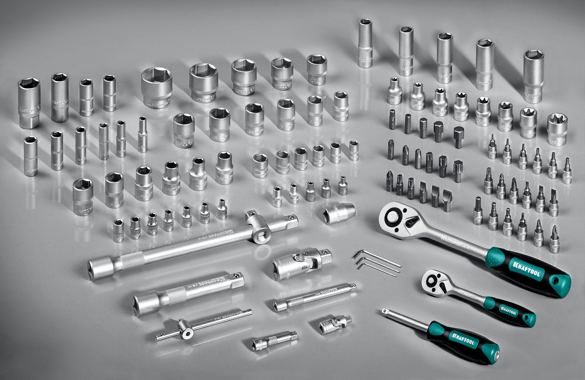 KRAFTOOL X-Drive 108, 108 предм., (1/2″+3/8″+1/4″), универсальный набор инструмента (27888-H108) — фото 10