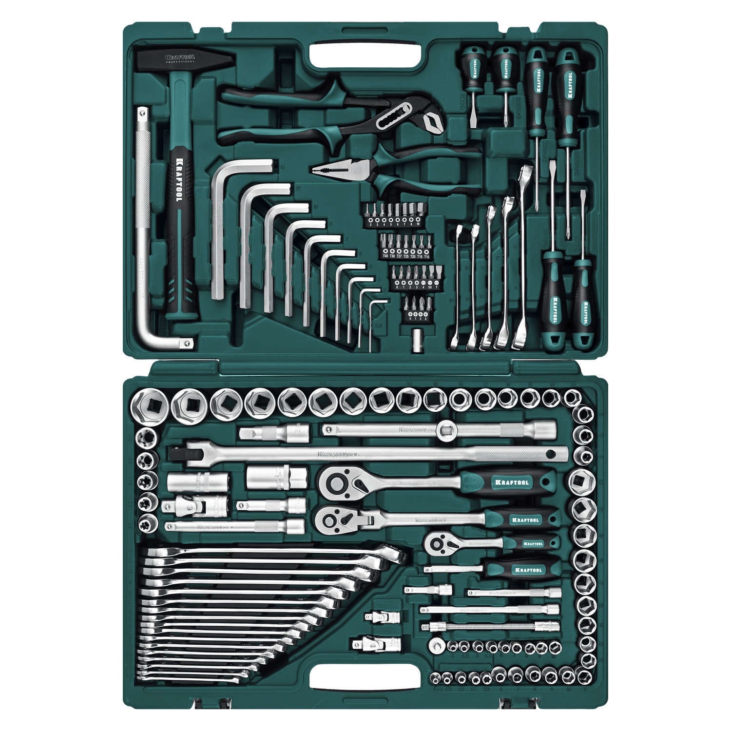 KRAFTOOL EXTREM-142, 142 предм., (1/2″+3/8″+1/4″), универсальный набор инструмента (27889-H142) — фото 15