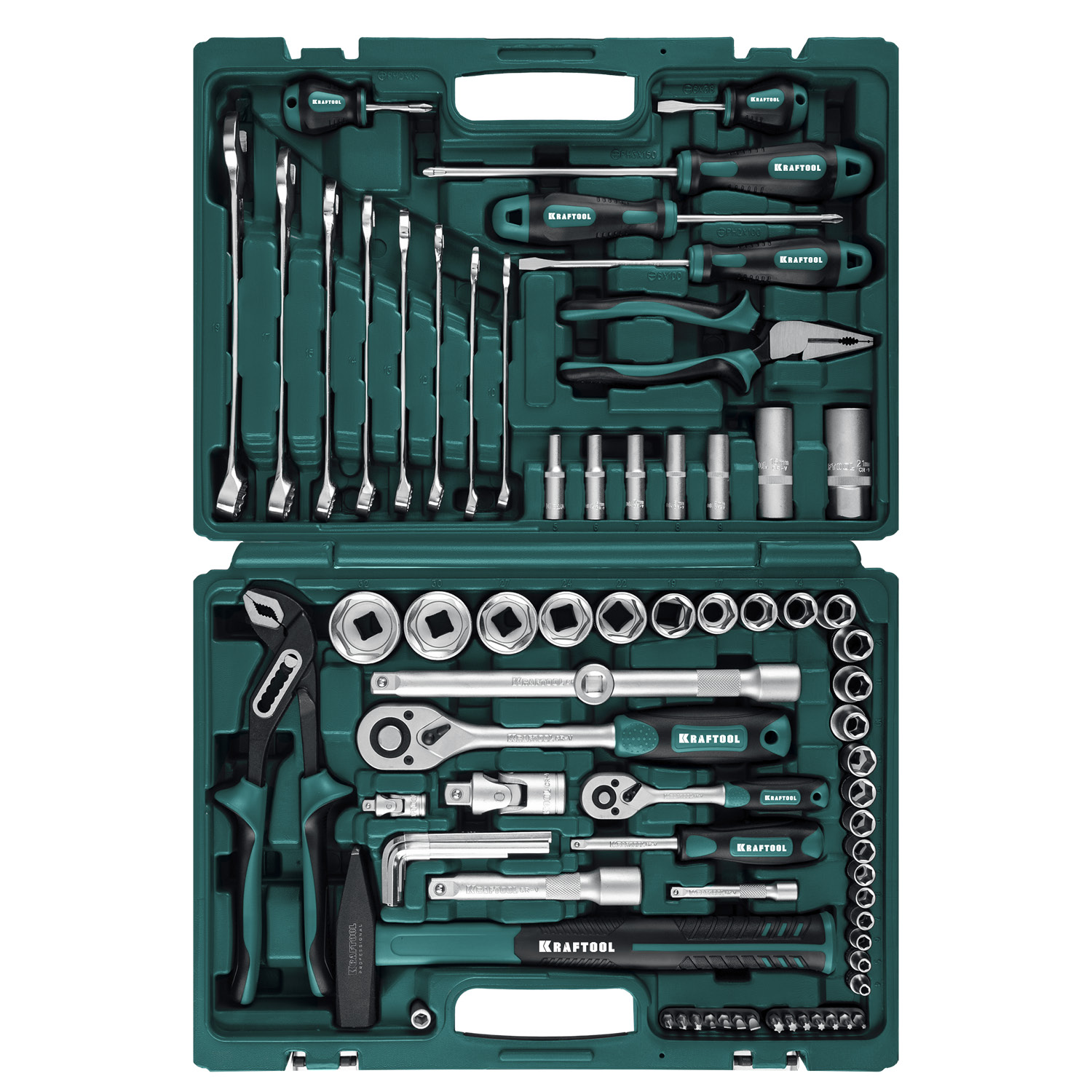 KRAFTOOL EXTREM-76, 76 предм., (1/2″+3/8″+1/4″), универсальный набор инструмента (27889-H76) — фото 15