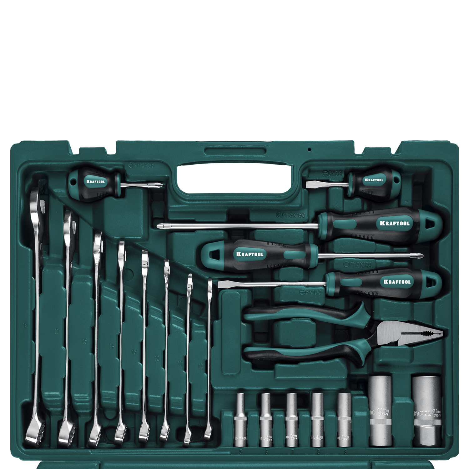 KRAFTOOL EXTREM-76, 76 предм., (1/2″+3/8″+1/4″), универсальный набор инструмента (27889-H76) — фото 8