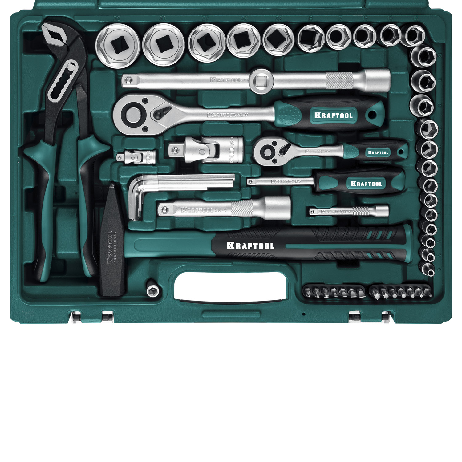 KRAFTOOL EXTREM-76, 76 предм., (1/2″+3/8″+1/4″), универсальный набор инструмента (27889-H76) — фото 9