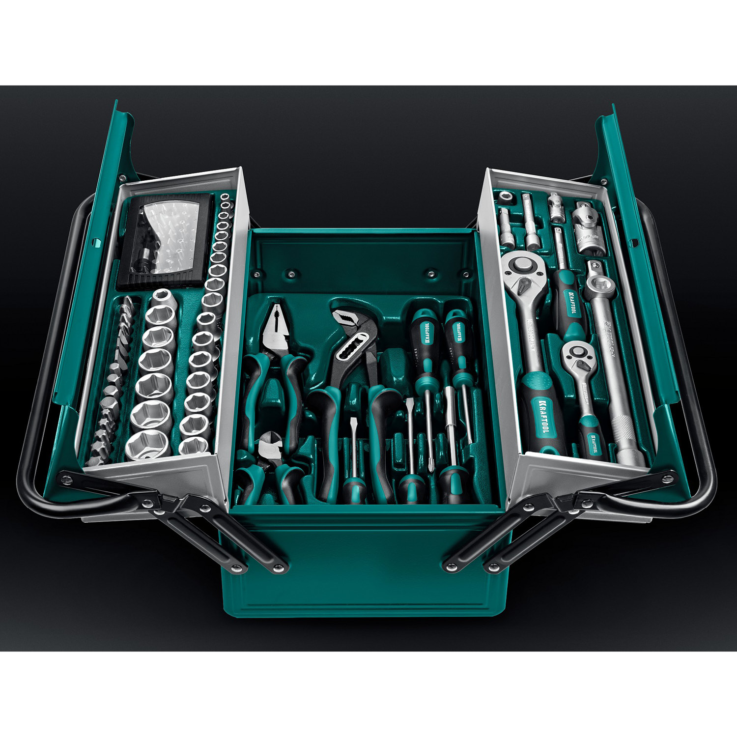 KRAFTOOL GRAND-99, 99 предм., (1/2″+1/4″), Универсальный набор инструмента (27978-H99) — фото 7