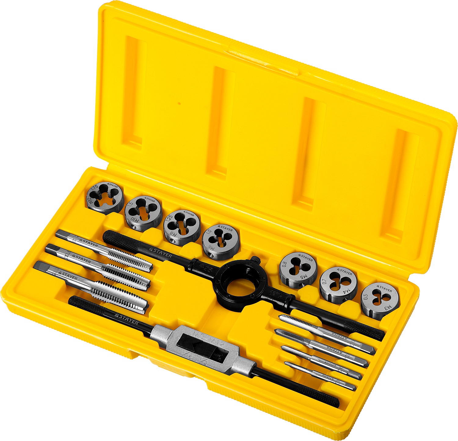 STAYER MaXCut, 16 предмета, набор метчиков и плашек (28010-H16) — фото 2