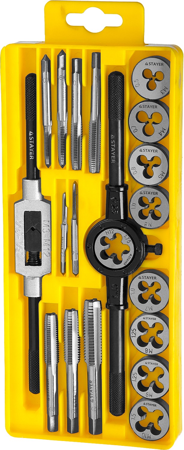 STAYER MaXCut, 20 предмета, легированная сталь, набор метчиков и плашек (28012-H20) — фото 2
