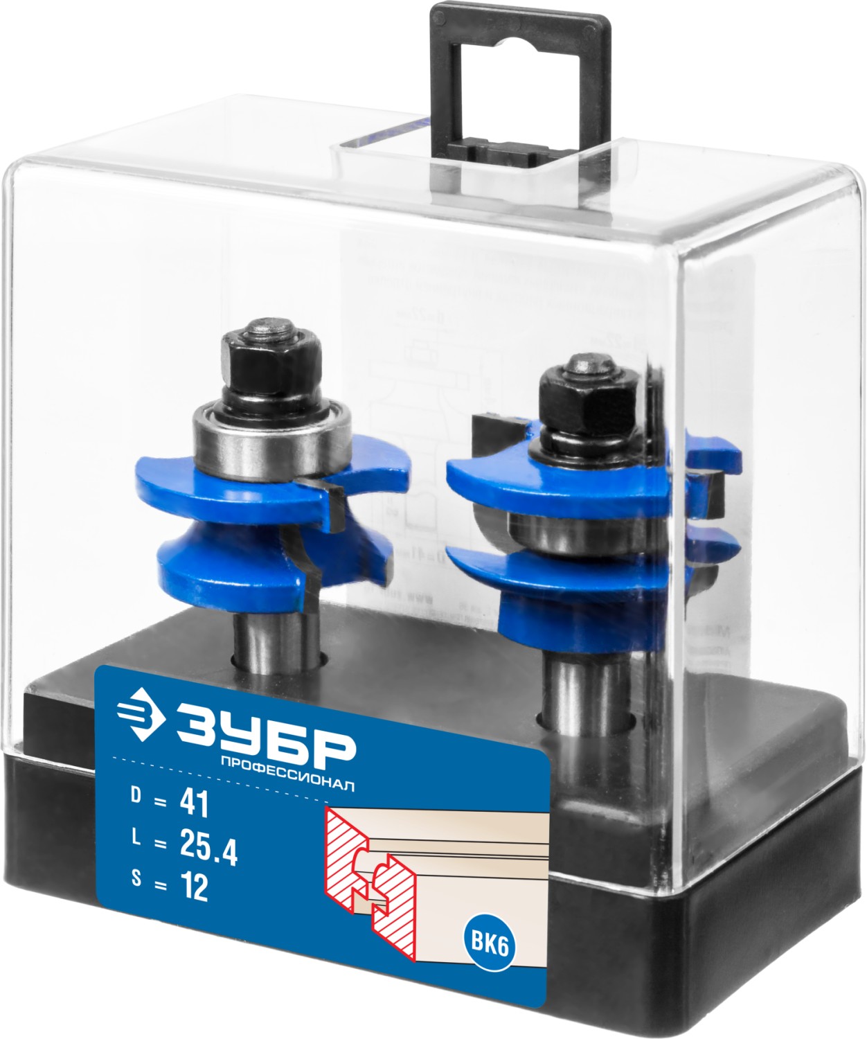 ЗУБР 41 x 23 мм, хвостовик 12 мм, набор фрез рамочных №3, Профессионал (28773-41.3-H2) — фото 4