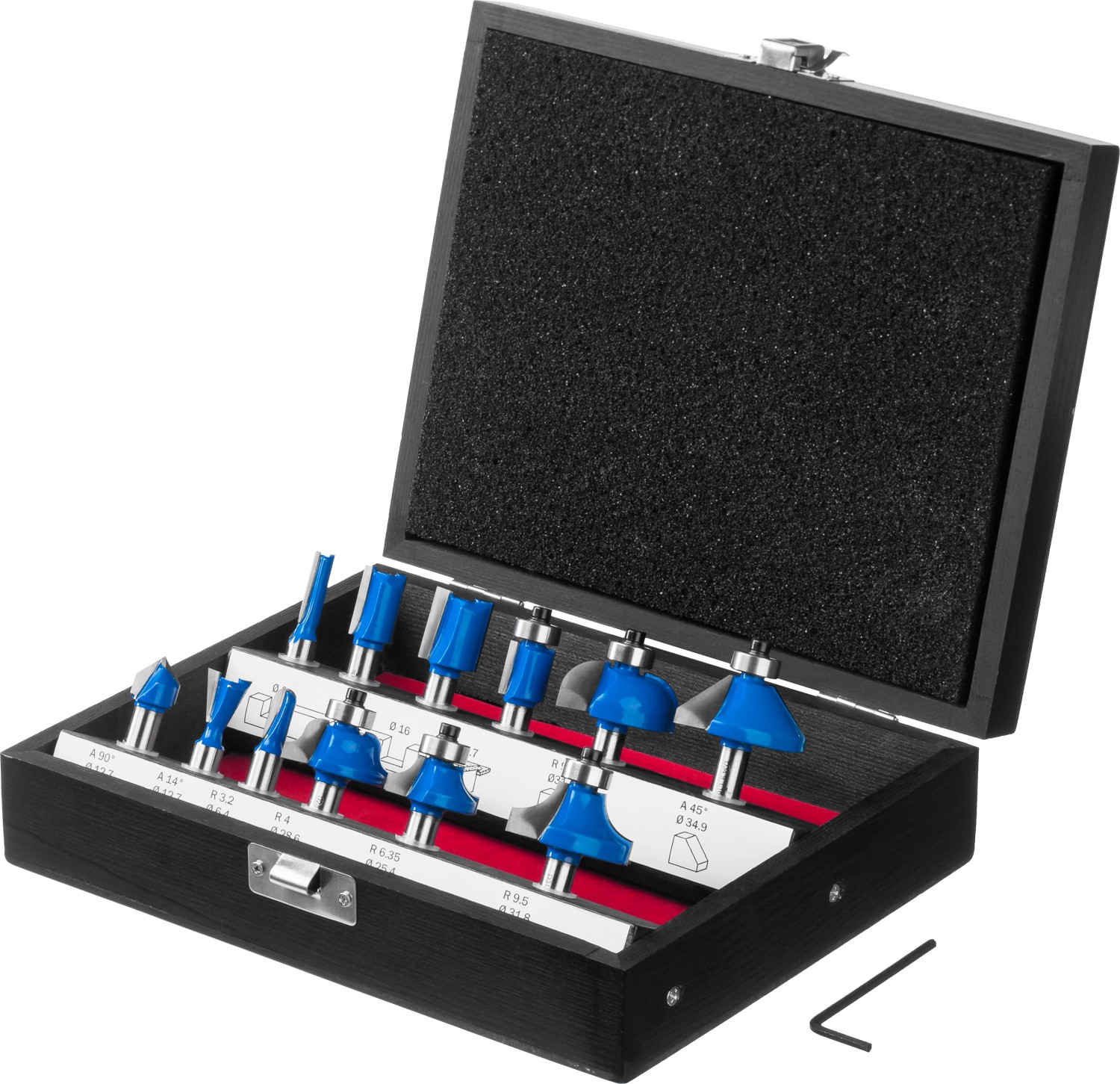 ЗУБР 12 шт, набор профильных фрез по дереву, Профессионал (28796-H12) — фото 4