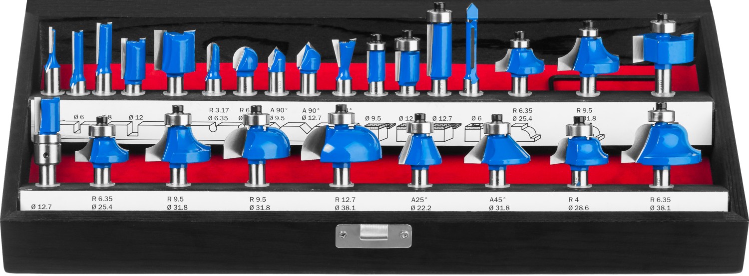 ЗУБР 26 шт, набор профильных фрез по дереву, Профессионал (28796-H26) — фото 3