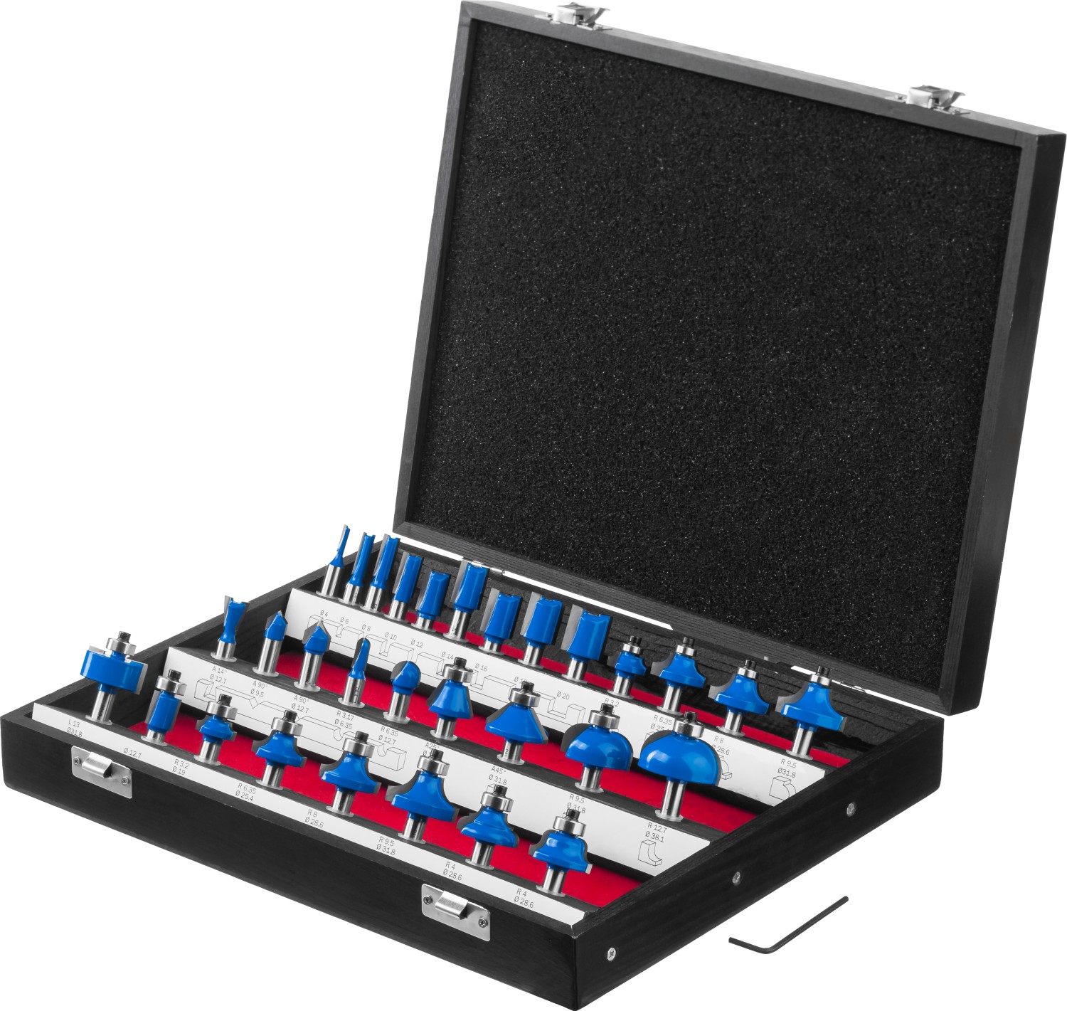 ЗУБР 30 шт, набор профильных фрез по дереву, Профессионал (28796-H30) — фото 4