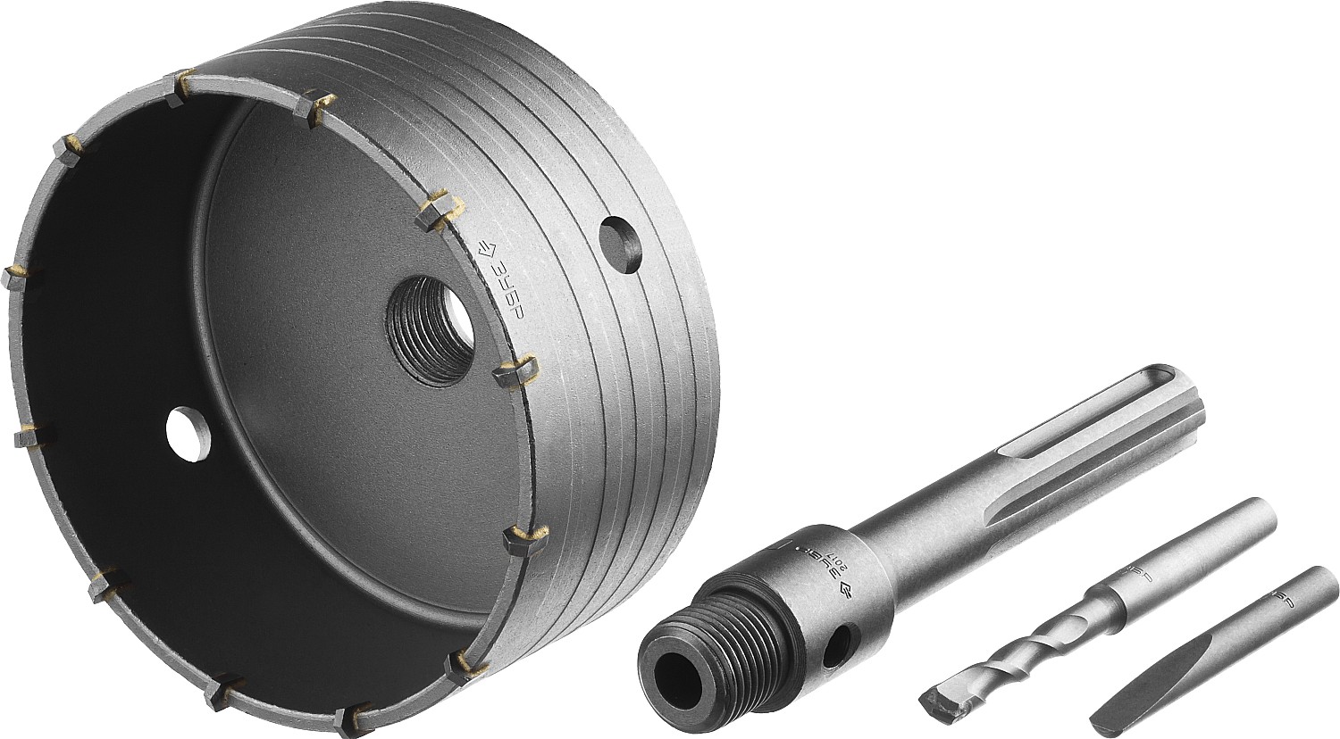 ЗУБР 125 мм, SDS - max, 12Т, коронка по бетону с державкой, Профессионал (2918-125) — фото 3