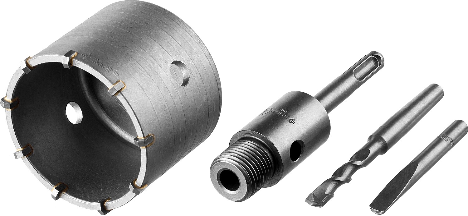 ЗУБР 73 мм, SDS - plus, 8Т, коронка по бетону с державкой, Профессионал (2918-73) — фото 3