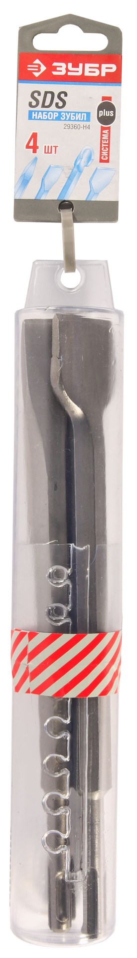 ЗУБР БУРАН, 4 шт, 250 мм, SDS-Plus, набор зубил, Профессионал (29360-H4) — фото 2