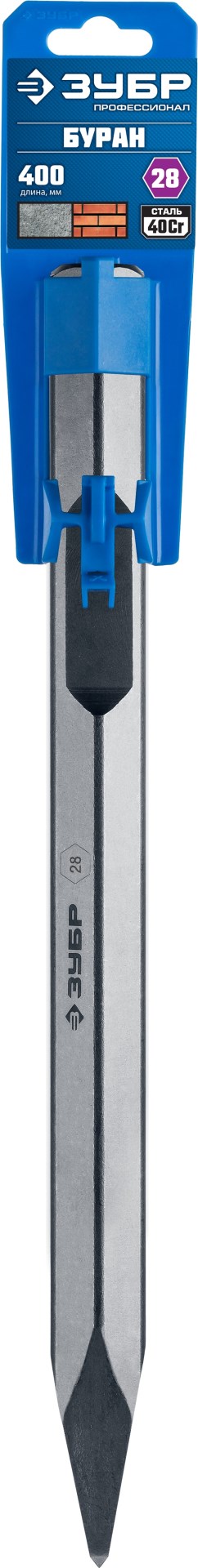 ЗУБР БУРАН, 400 мм, HEX 28, пикообразное зубило (29372-00-400) — фото 3