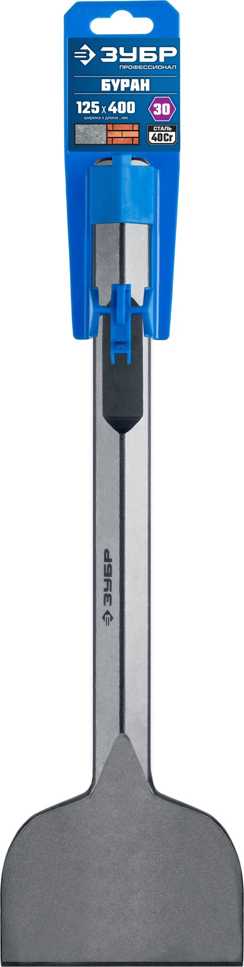 ЗУБР БУРАН, 125 х 400 мм, HEX 28, лопаточное зубило (29372-125-400) — фото 2