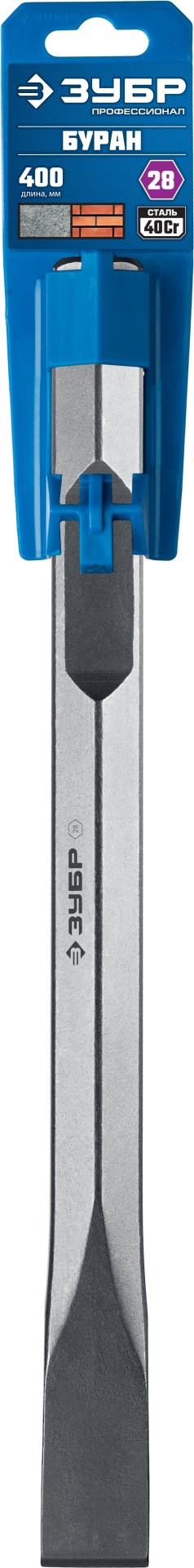 ЗУБР БУРАН, 35 х 400 мм, HEX 28, плоское зубило (29372-35-400) — фото 2