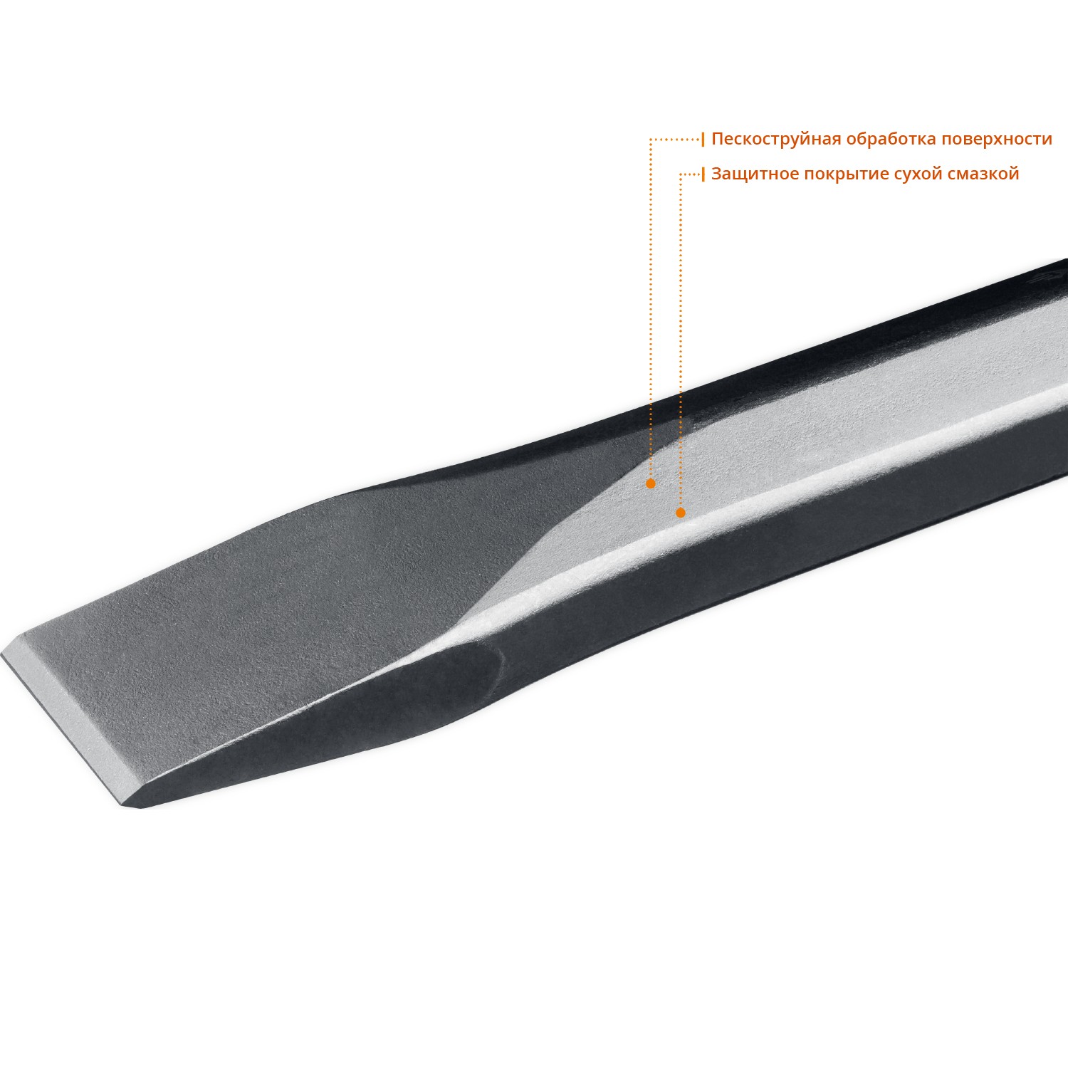 ЗУБР БУРАН, 35 х 400 мм, HEX 28, плоское зубило (29380-35-400) — фото 3