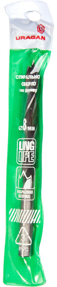 URAGAN 8 x 110/65 мм, спиральное сверло по дереву (29419-110-08) — фото 2