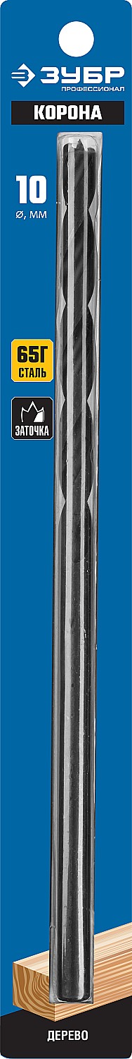 ЗУБР d 10 x 300/150 мм, М-образная заточка, спиральное сверло по дереву, Профессионал (29421-300-10) — фото 2