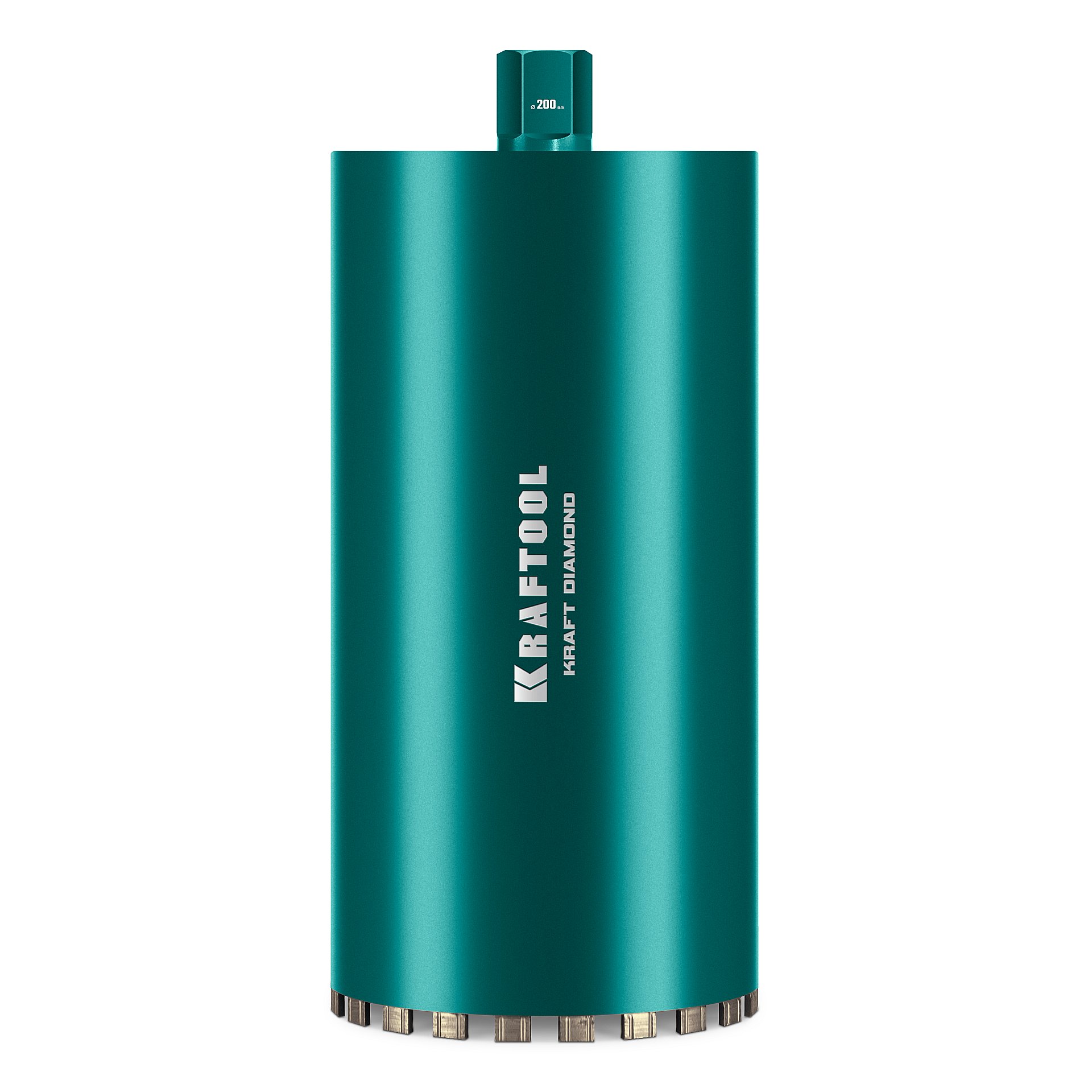 KRAFTOOL DIAMOND 200 мм (450 мм, 1 1/4″, лазерная сварка, сухое сверление с микроударом), алмазная коронка по железобетону (29825-200)