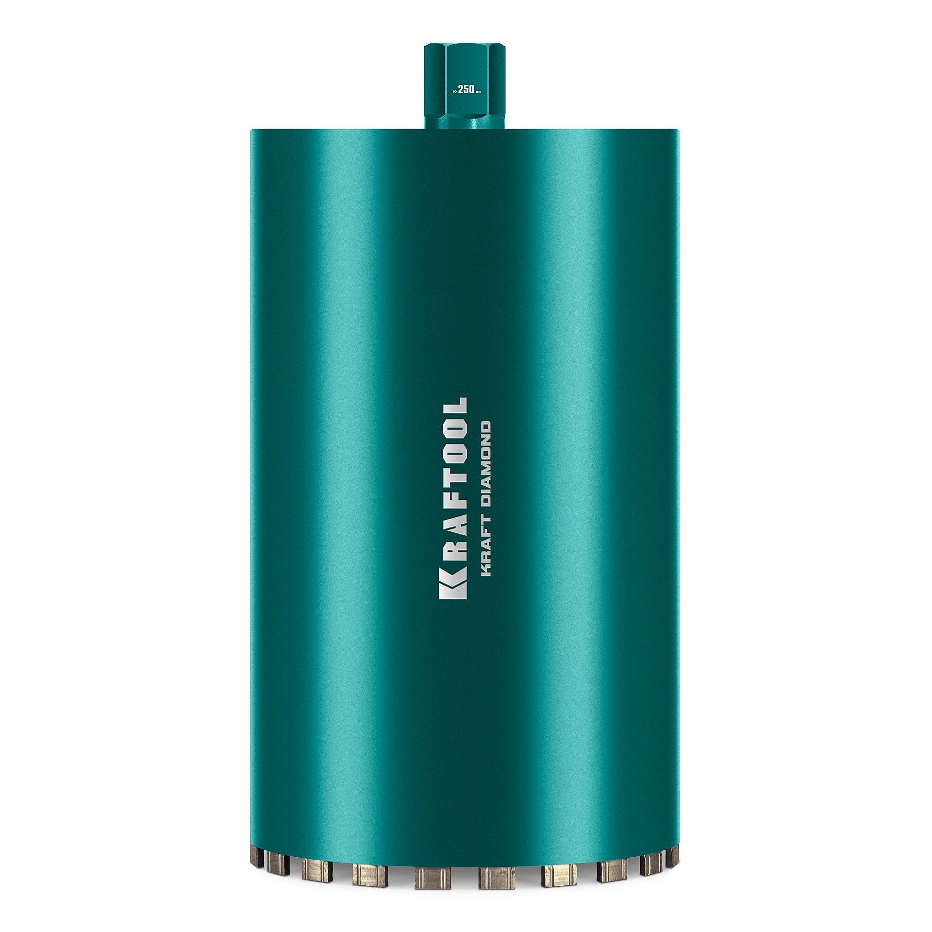 KRAFTOOL DIAMOND 250 мм (450 мм, 1 1/4″, лазерная сварка, сухое сверление с микроударом), алмазная коронка по железобетону (29825-250)