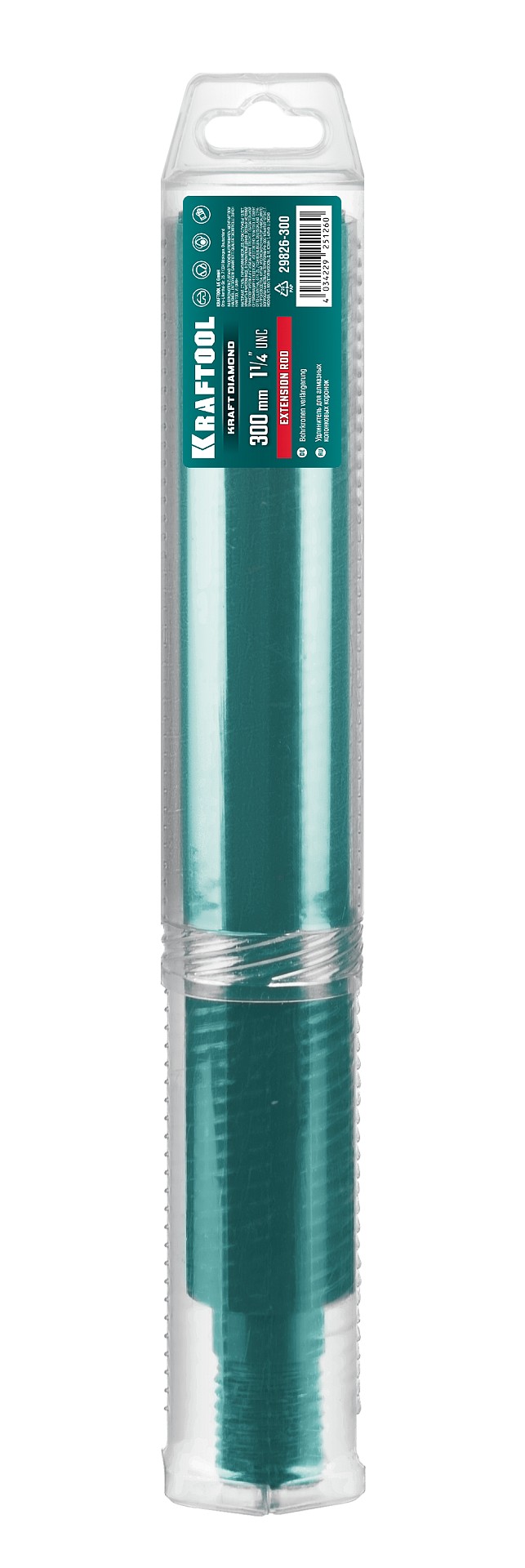 KRAFTOOL L300 мм, стальной, посадка 1 1/4″, Удлинитель для алмазных коронок (29826-300) — фото 6