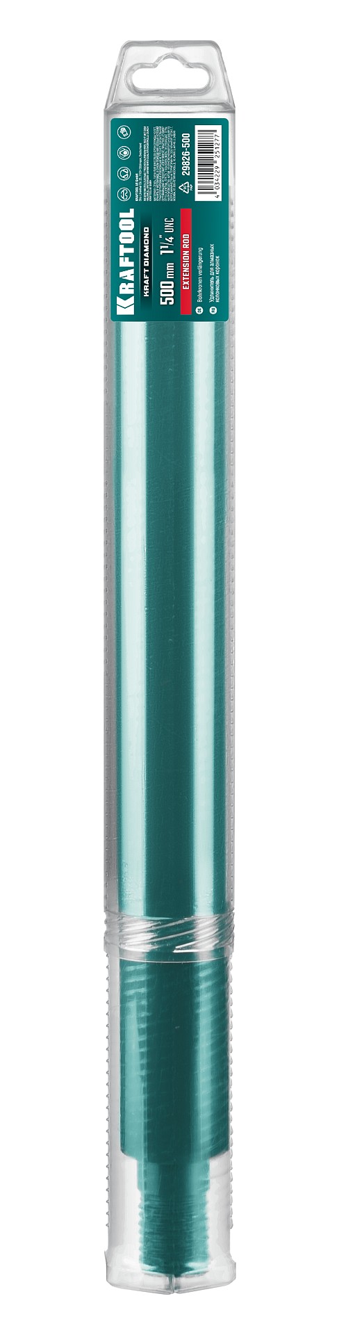 KRAFTOOL L500 мм, стальной, посадка 1 1/4″, Удлинитель для алмазных коронок (29826-500) — фото 6