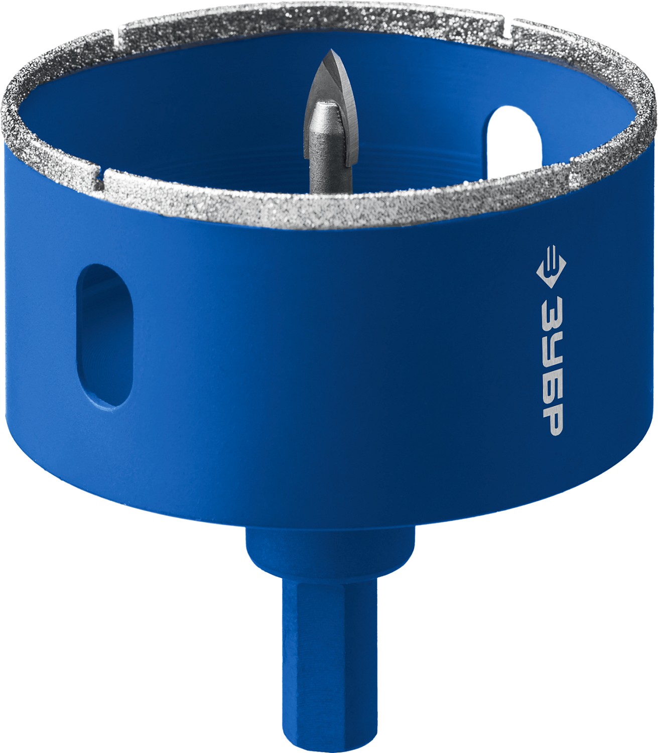 ЗУБР АГК, d 115 мм, (центр. сверло, трехгр. хвост, Р60), алмазная коронка, Профессионал (29850-115) — фото 4