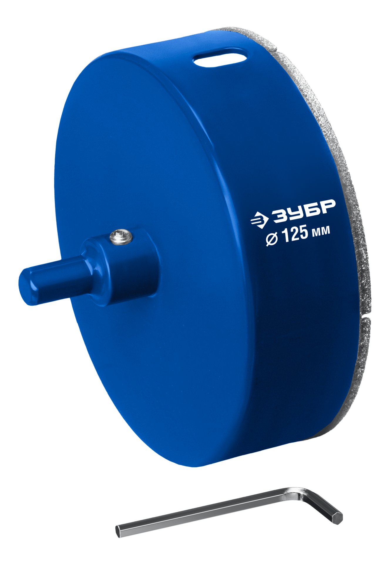 ЗУБР АГК d 125 мм (центр. сверло, трехгр. хвост, Р60), Алмазная коронка, Профессионал (29850-125) — фото 3