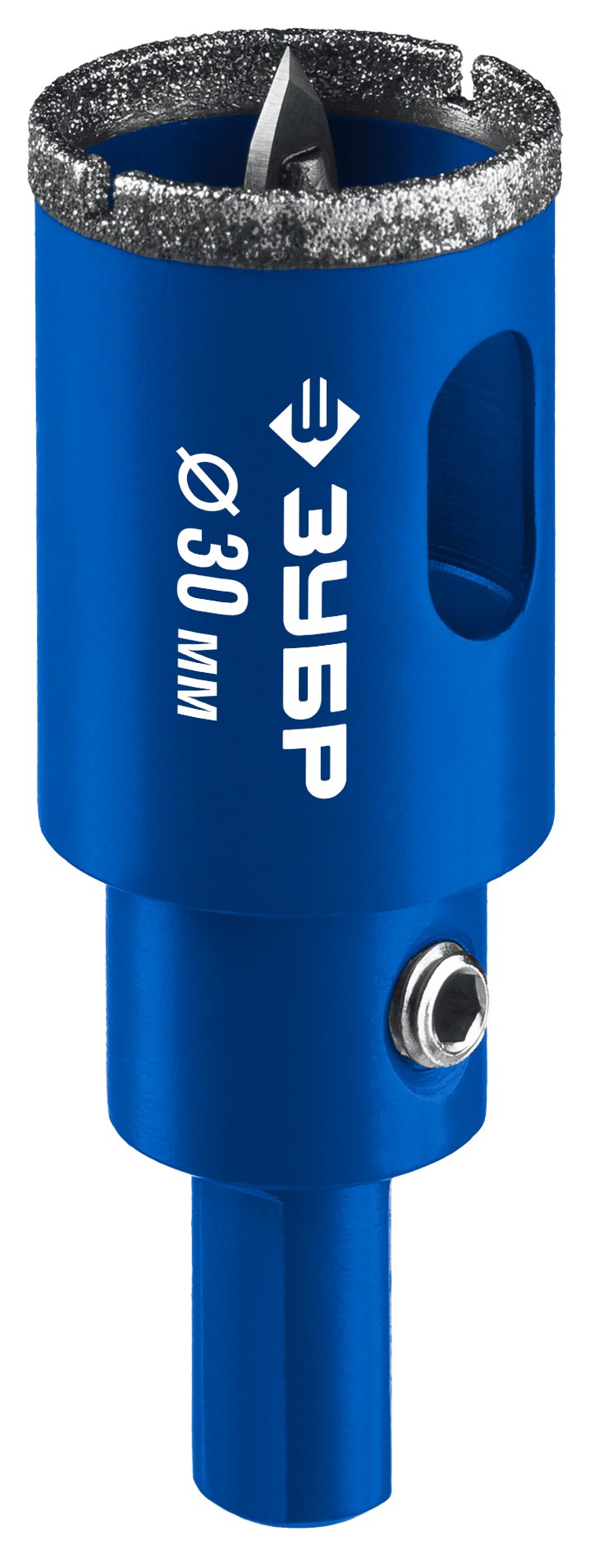 ЗУБР АГК d 30 мм (центр. сверло, трехгр. хвост, Р60), Алмазная коронка, Профессионал (29850-30) — фото 4