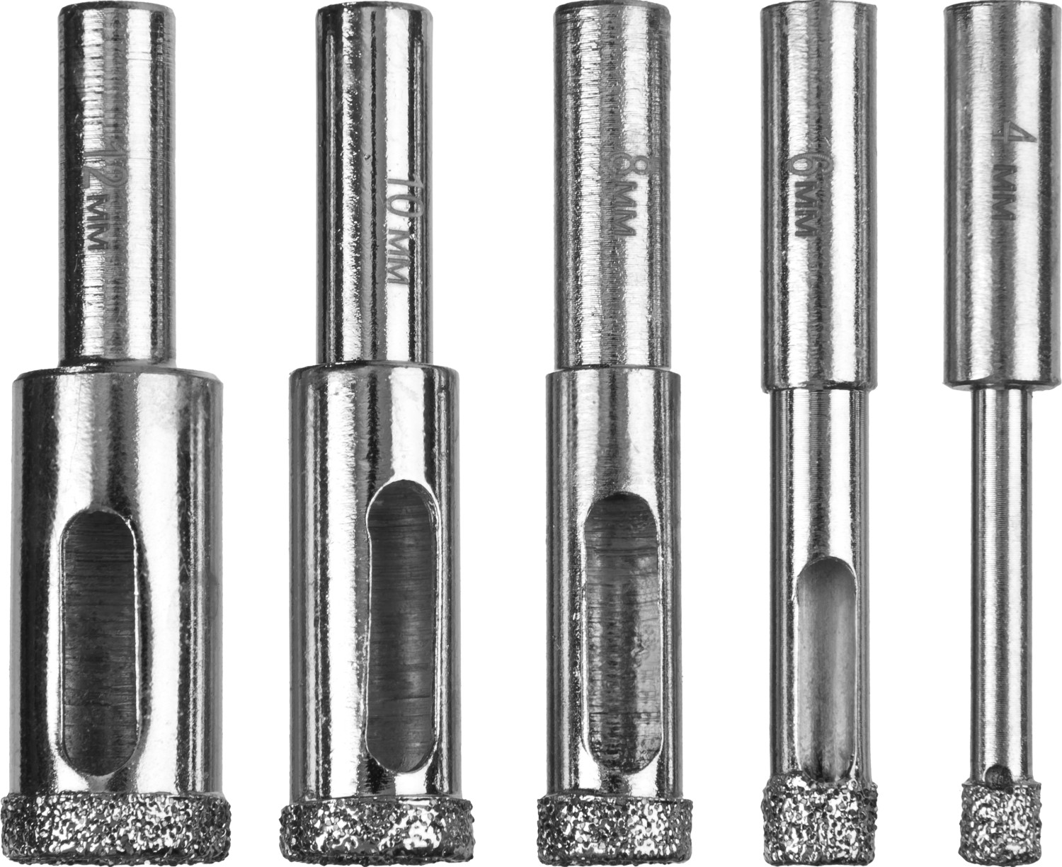 ЗУБР (d 4, 6, 8, 10, 12 мм, Р60), набор алмазных трубчатых сверл с кондуктором, Профессионал (29851-H6) — фото 5