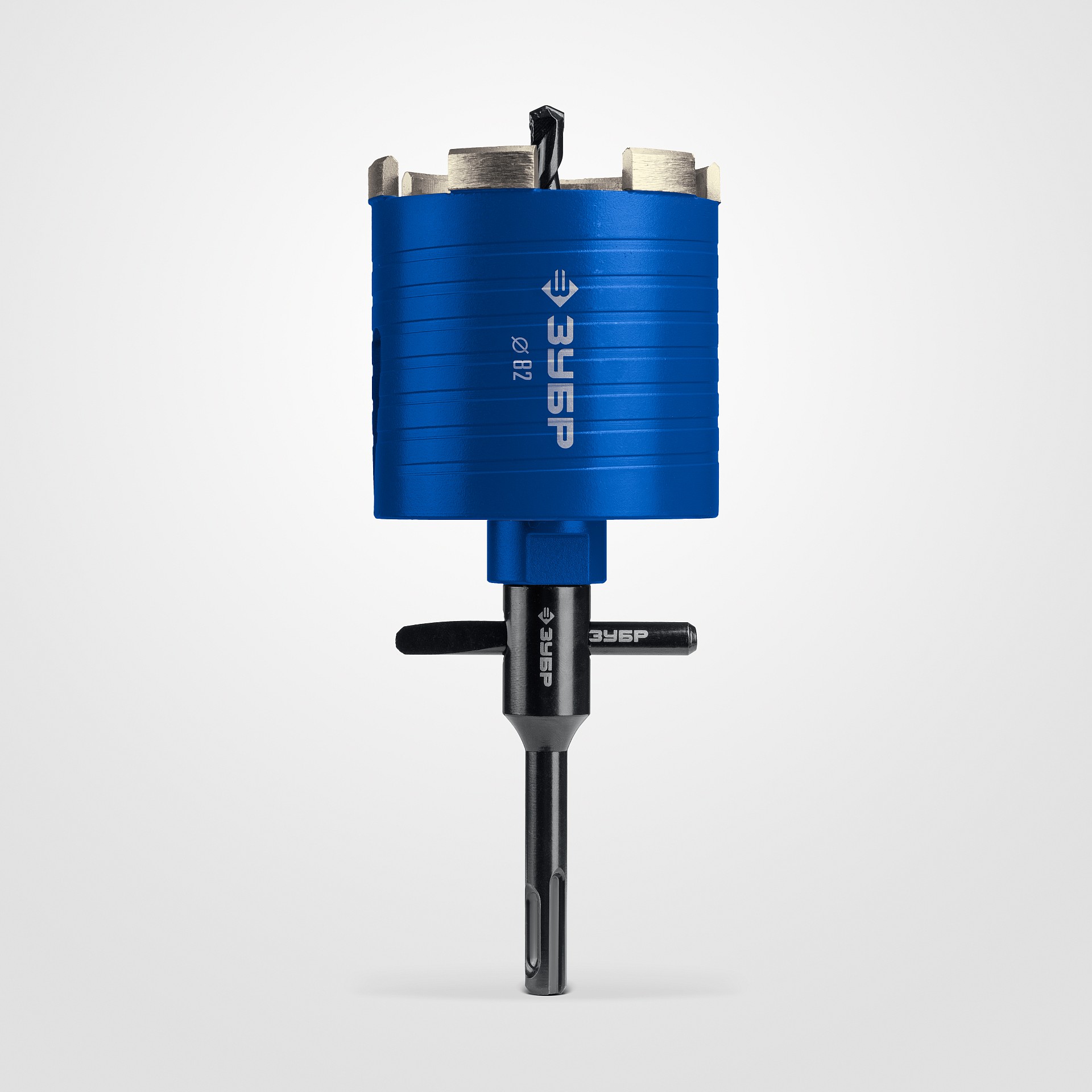 ЗУБР Железобетон 82мм (сухое сверление с микроударом, рабочая глубина 75мм, лазерная сварка) алмазная сегментная коронка для подрозетников (29875-82) — фото 2