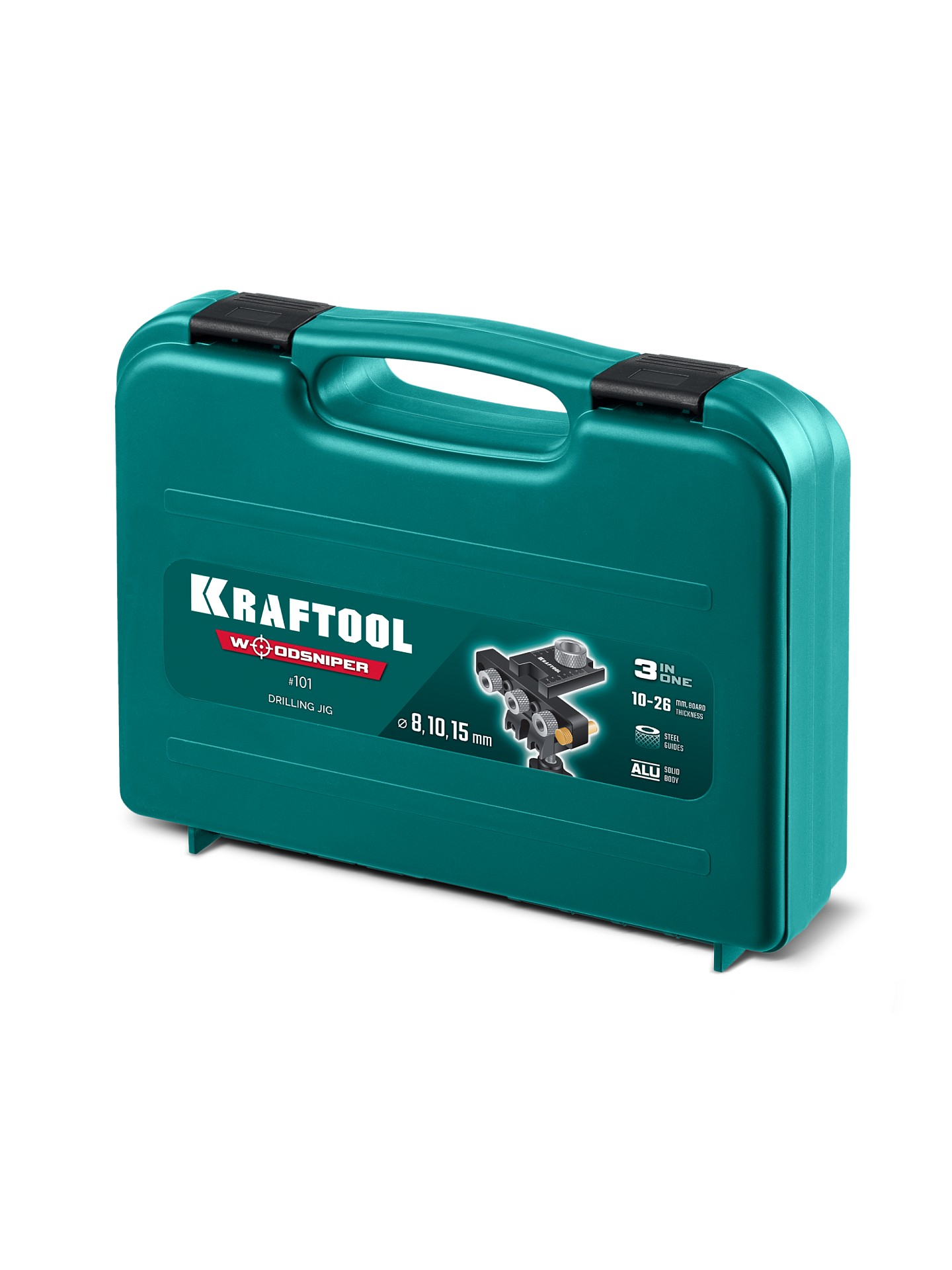 KRAFTOOL Woodsniper 101, ″3-в-1″ кондуктор для эксцентриковых стяжек и шкантов (30072) — фото 9