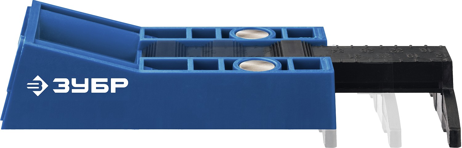 ЗУБР два отверстия, в кейсе, двойной кондуктор для глухих отверстий, Профессионал (30091) — фото 3