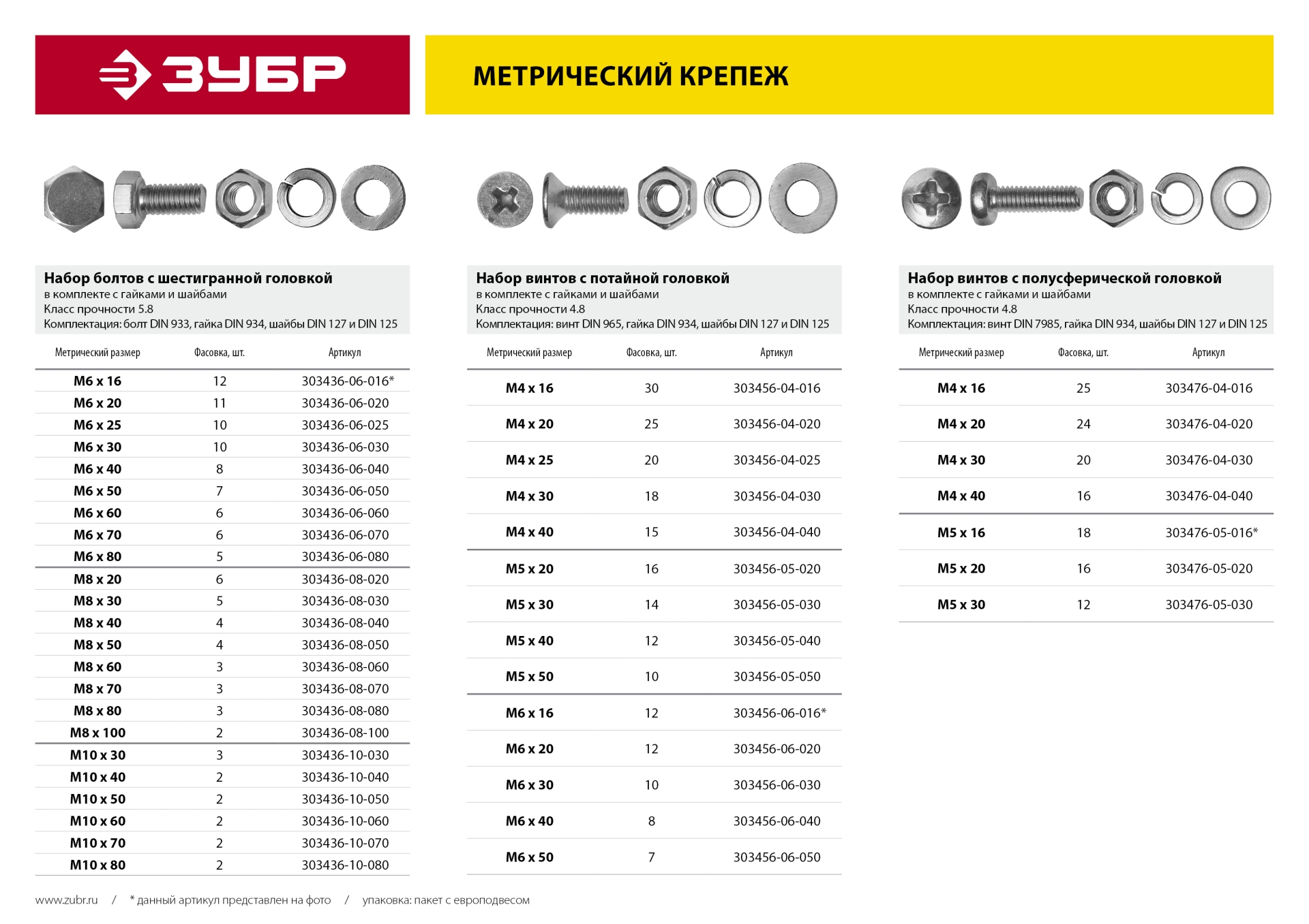 ЗУБР DIN 7985, M5 х 16 мм, цинк, 18 шт, винт с гайкой и шайбами (303476-05-016) — фото 4