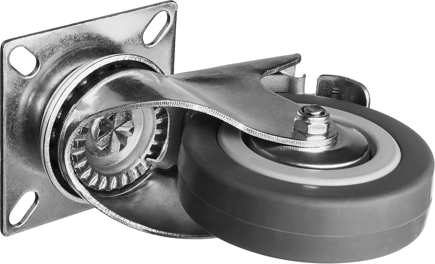 ЗУБР d 75 мм, г/п 50 кг, резина/полипропилен, поворотное колесо c тормозом (30956-75-B) — фото 2