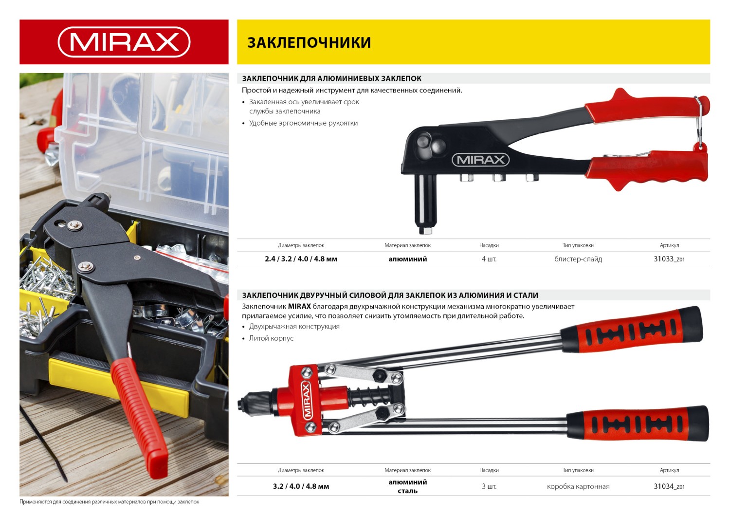 MIRAX 3.2 - 4.8 мм, 420 мм, двуручный заклепочник (31034) — фото 6