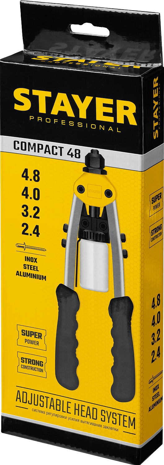 STAYER Compact-48, 2.4 - 4.8 мм, 280 мм, компактный двуручный заклепочник, Professional (3116) — фото 4