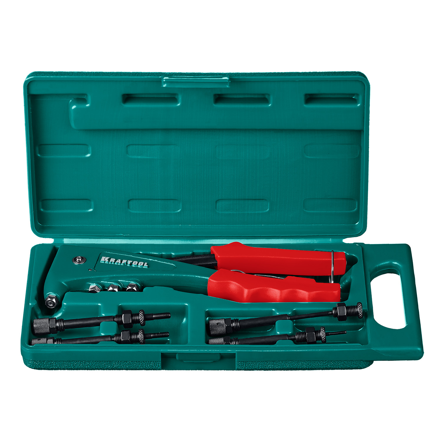 KRAFTOOL Combo2-M6, 2 вида заклёпок, комбинированный литой заклепочник в кейсе (31180) — фото 7